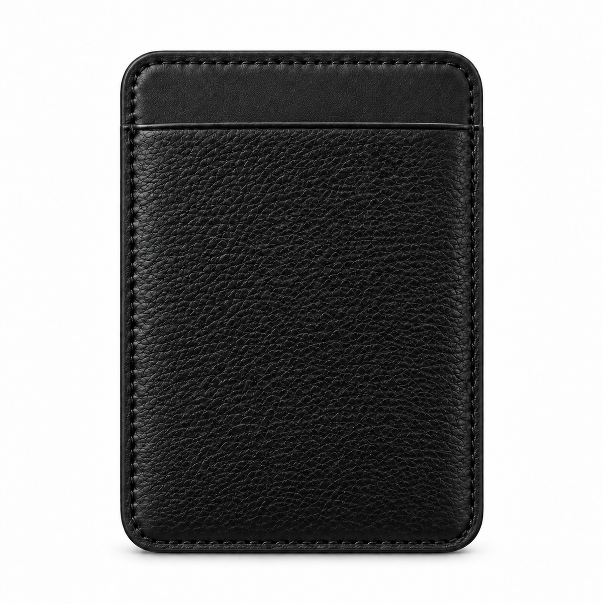 MagSafe Card Holder — Single Pocket — Grained Calfskin — Black