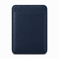 MagSafe Card Holder — Single Pocket — Grained Calfskin — Blue