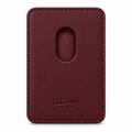 MagSafe Card Holder — Single Pocket — Grained Calfskin — Burgundy