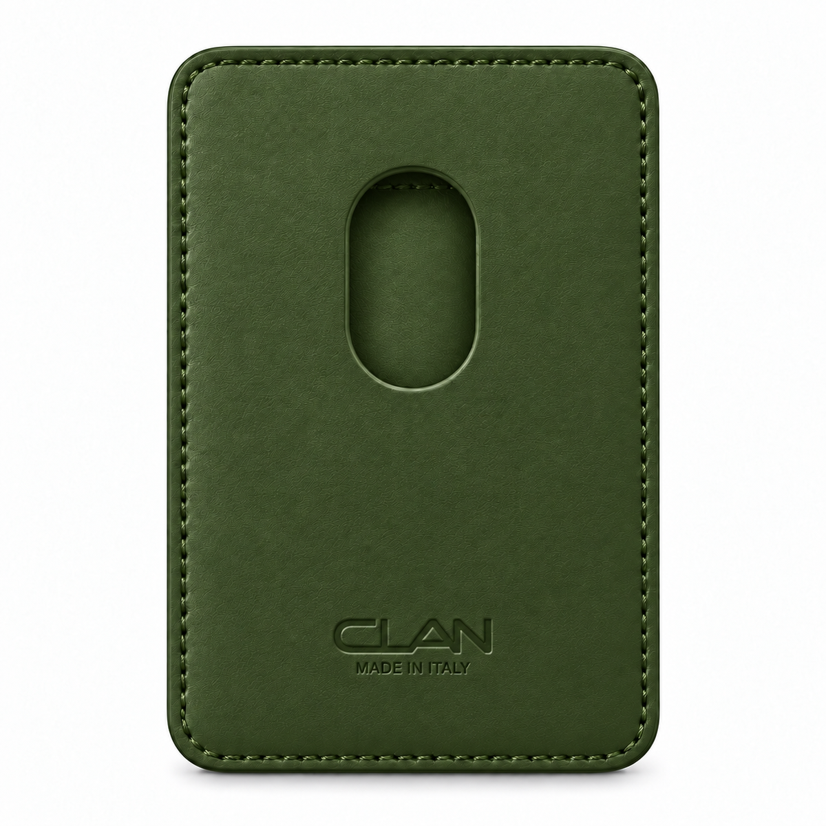 Porte-cartes MagSafe — Poche simple — Veau grainé — Vert