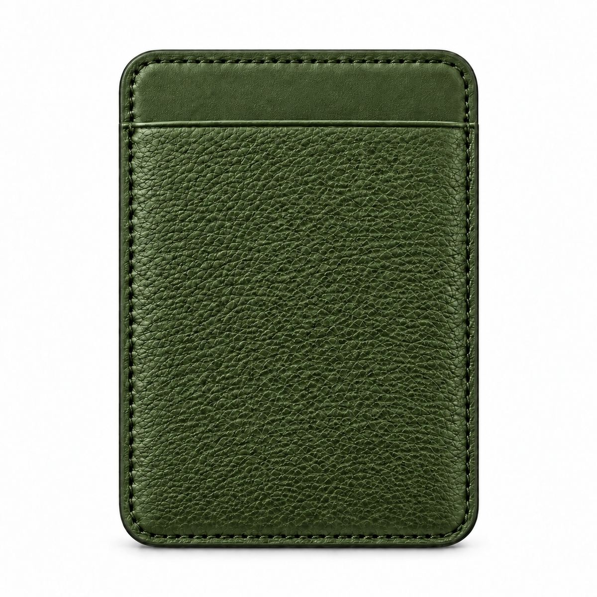 Porte-cartes MagSafe — Poche simple — Veau grainé — Vert