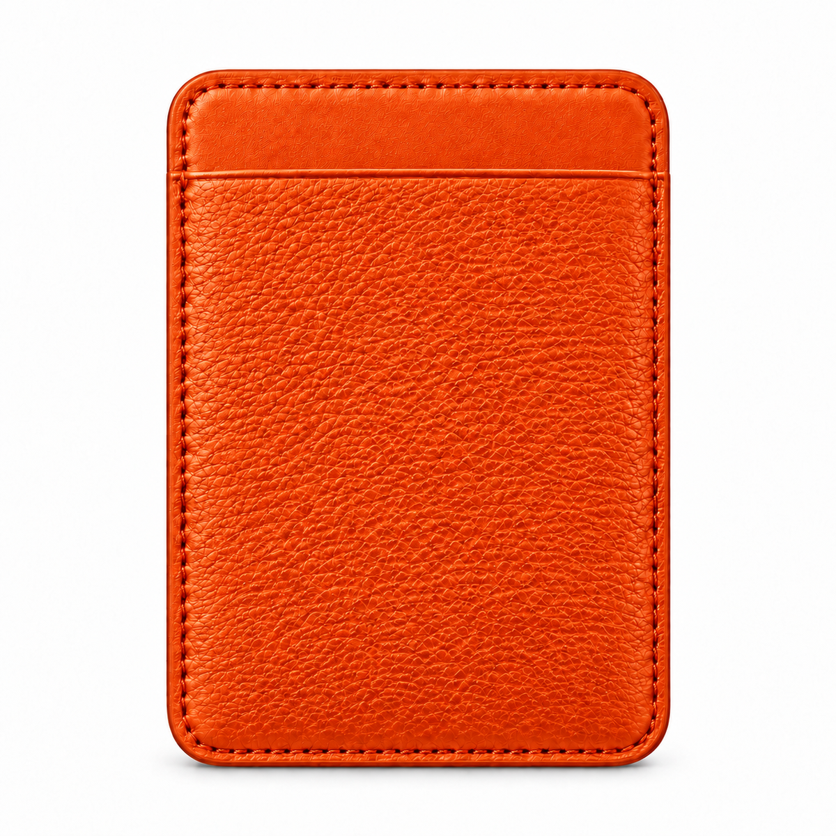 Tarjeteros MagSafe — Single Pocket — Ternera granulada — Naranja