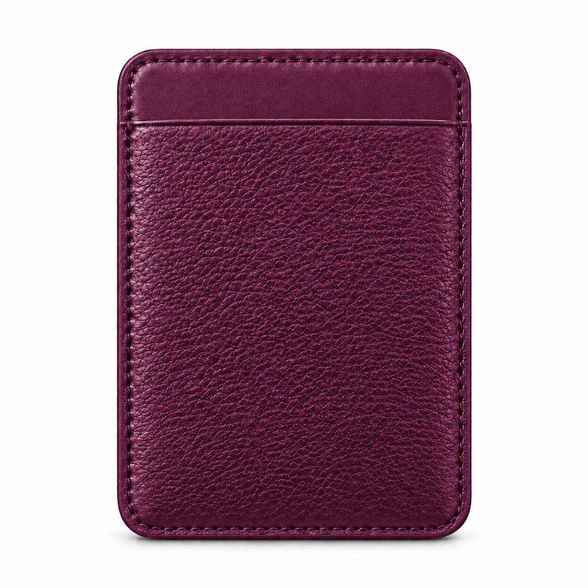 MagSafe Card Holder — Single Pocket — Grained Calfskin — Purple
