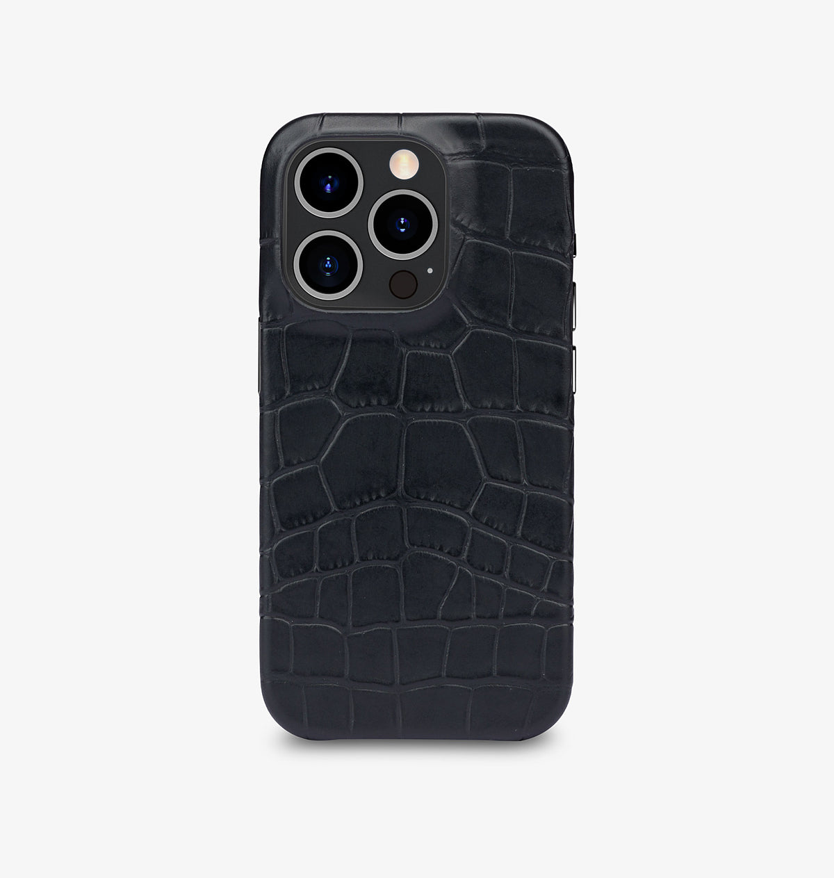 iPhone 14 Pro — Vitello stampato coccodrillo — Nero — Visualizza immagine 1