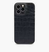 iPhone 13 Pro Max — Crocodile-embossed calfskin — Black — View image 1
