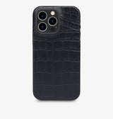 iPhone 14 Pro Max — Vitello stampato coccodrillo — Nero — Visualizza immagine 1