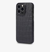 iPhone 14 Pro Max — Vitello stampato coccodrillo — Nero lucido — Visualizza immagine 2