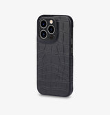 iPhone 13 Pro — Crocodile-embossed calfskin — Black — View image 2
