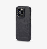 iPhone 14 Pro — Vitello stampato coccodrillo — Nero — Visualizza immagine 2