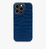 iPhone 14 Pro Max — Vitello stampato coccodrillo — Blu — Visualizza immagine 1