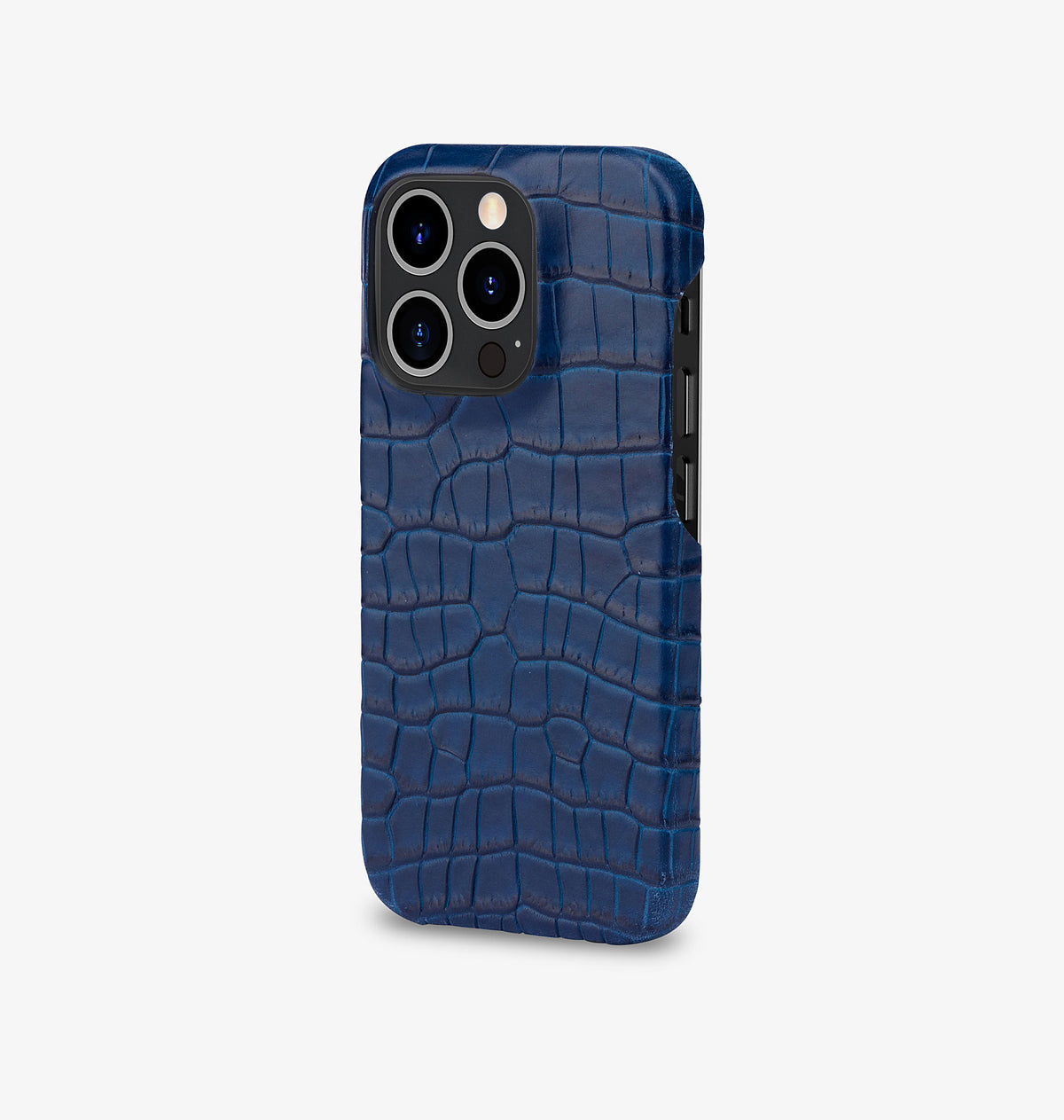 iPhone 14 Pro — Vitello stampato coccodrillo — Blu — Visualizza immagine 2