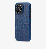 iPhone 14 Pro Max — Vitello stampato coccodrillo — Blu — Visualizza immagine 2