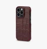 iPhone 14 Pro — Veau embossé crocodile — Glossy Marron — Voir l’image 2