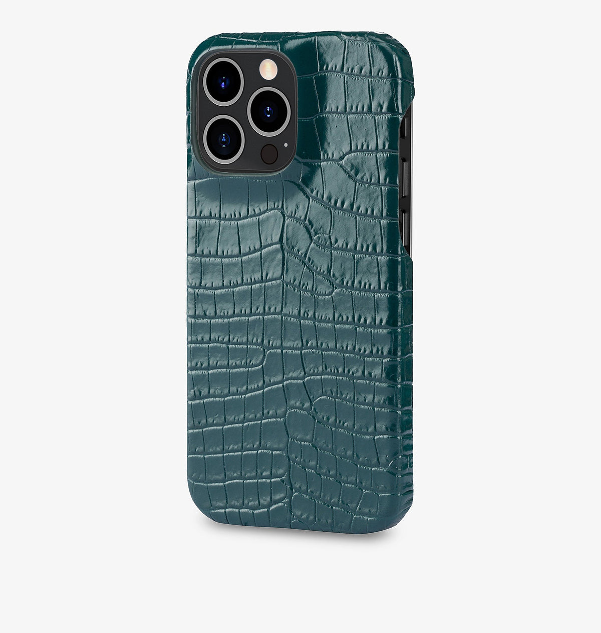 iPhone 13 Pro Max — Vitello stampato coccodrillo — Verde Scuro — Visualizza immagine 2