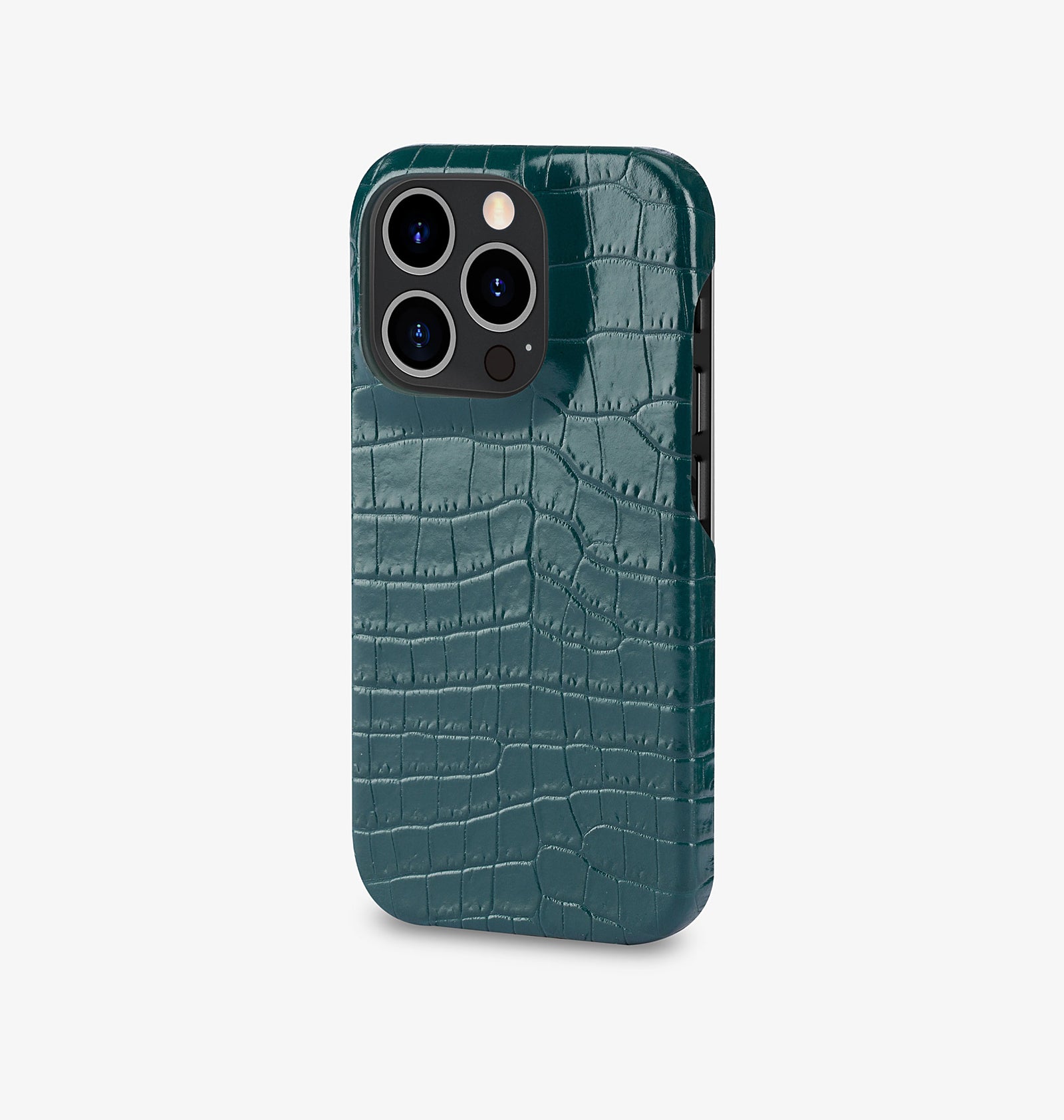 iPhone 14 Pro — Vitello stampato coccodrillo — Verde scuro — Visualizza immagine 2