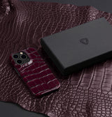 iPhone 14 Pro — Crocodile-embossed calfskin — Glossy Bordeaux — View image 5