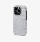 iPhone 14 Pro — Veau embossé crocodile — Glossy Grey — Voir l’image 2