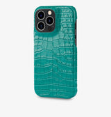 iPhone 14 Pro Max — Crocodile-embossed calfskin — Glossy Turquoise — View image 2