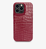 iPhone 13 Pro Max — Veau embossé crocodile — Glossy Rouge — Voir l’image 1