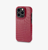 iPhone 13 Pro — Veau embossé crocodile — Glossy Rouge — Voir l’image 2