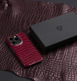 iPhone 14 Pro — Vitello stampato coccodrillo — Rosso Lucido — Visualizza immagine 5