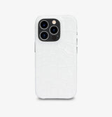 iPhone 14 Pro — Vitello stampato coccodrillo — Bianco lucido — Visualizza immagine 1