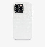 iPhone 14 Pro Max — Vitello stampato coccodrillo — Bianco lucido — Visualizza immagine 1