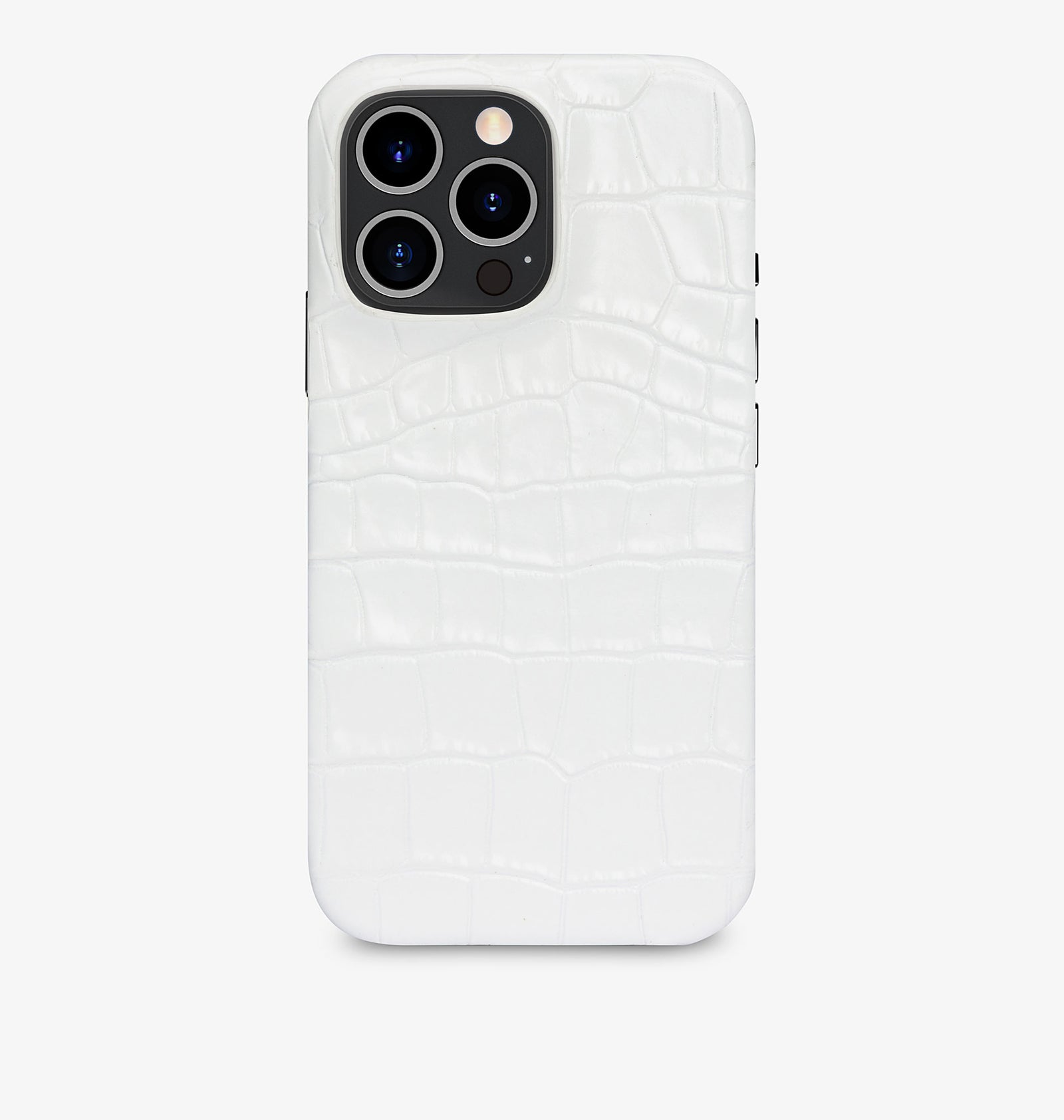 iPhone 14 Pro Max — Vitello stampato coccodrillo — Bianco lucido — Visualizza immagine 1