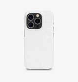 iPhone 14 — Crocodile-embossed calfskin — Glossy White — View image 1