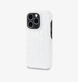 iPhone 14 Pro — Vitello stampato coccodrillo — Bianco lucido — Visualizza immagine 2
