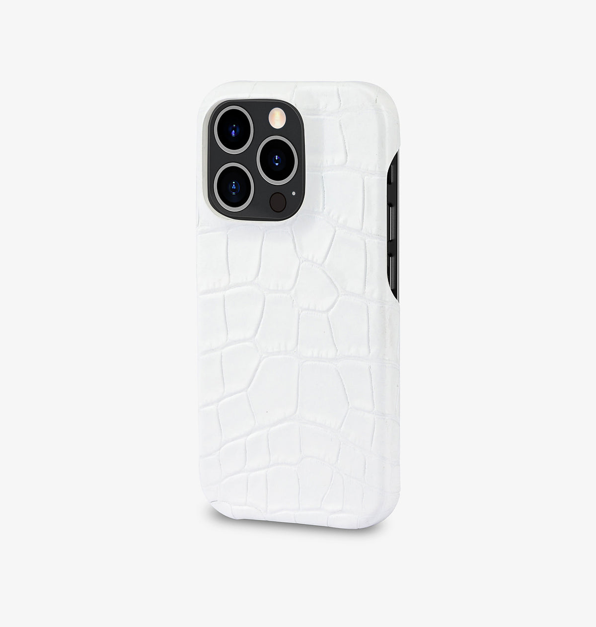 iPhone 14 Pro — Vitello stampato coccodrillo — Bianco lucido — Visualizza immagine 2