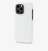 iPhone 14 Pro Max — Vitello stampato coccodrillo — Bianco lucido — Visualizza immagine 2