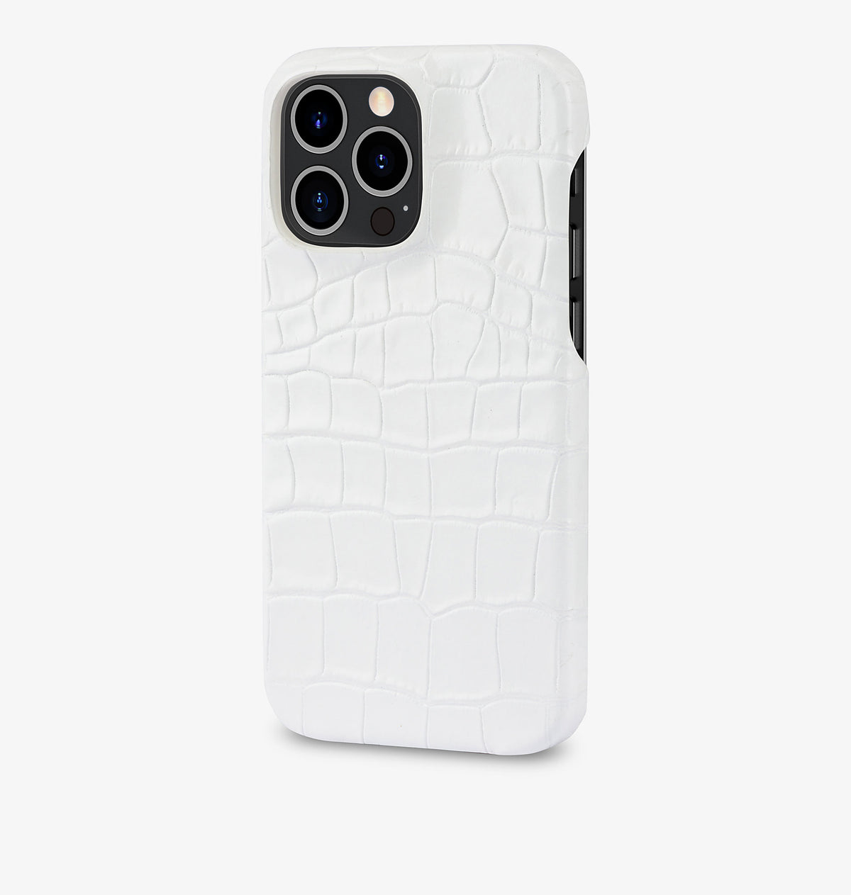 iPhone 14 Pro Max — Vitello stampato coccodrillo — Bianco lucido — Visualizza immagine 2