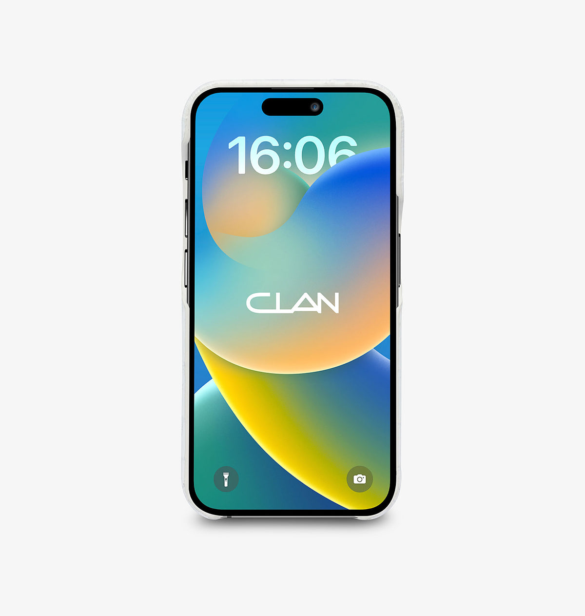 iPhone 14 Pro — Vitello stampato coccodrillo — Bianco lucido — Visualizza immagine 4