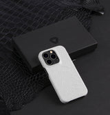iPhone 14 Pro Max — Vitello stampato coccodrillo — Bianco lucido — Visualizza immagine 5