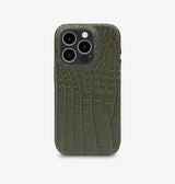iPhone 14 Pro — Crocodile — Vert militaire — Voir l’image 1
