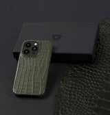 iPhone 14 Pro — Crocodile — Vert militaire — Voir l’image 5