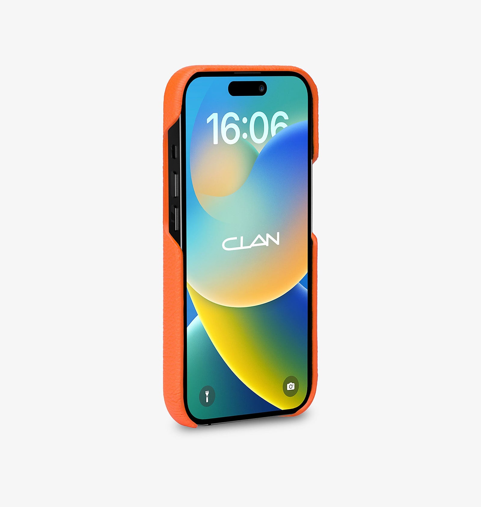 iPhone 14 — Calfskin — Orange — View image 3